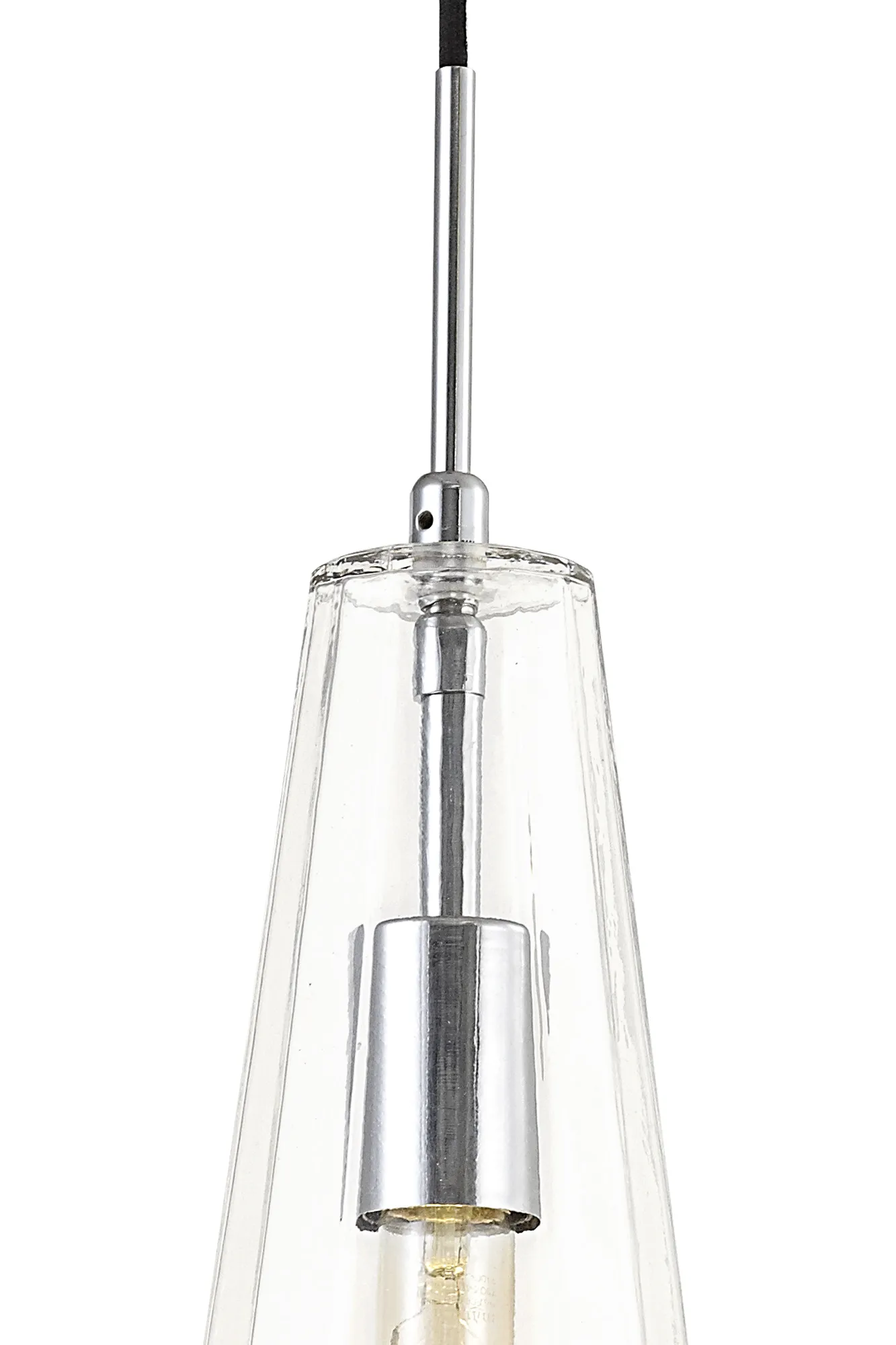 Markus Glass Pendant 1 Light Clear Slim Cone Polished Chrome D0601  Deco Markus